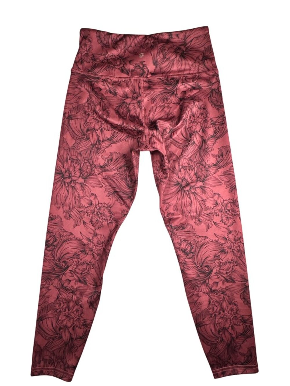 Balance Collection Womens High-Waisted Leggings Oxblood Floral Athletic NEW - Picture 3 of 7